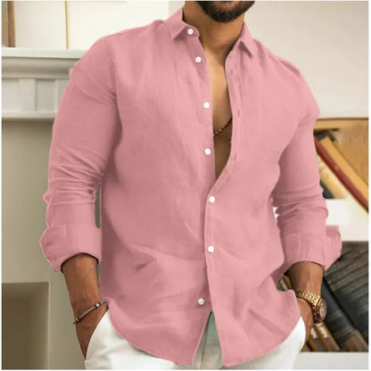 Camisa Lino Ligera Verano Hombre