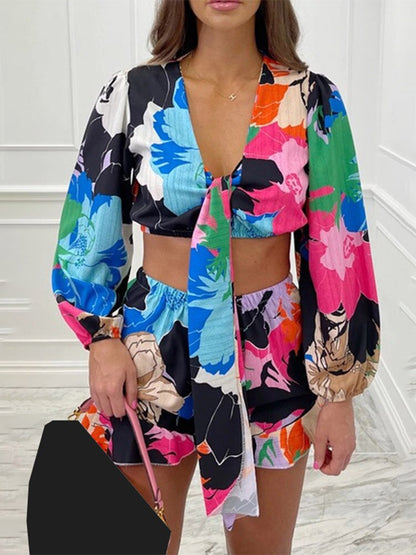 Conjunto de verano ligero con lazos coloridos