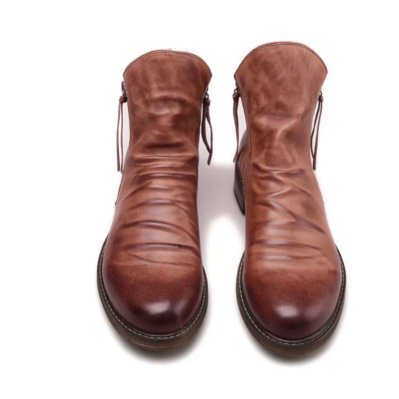 Botas Chelsea de cuero genuino para hombre elegante - Vestiria