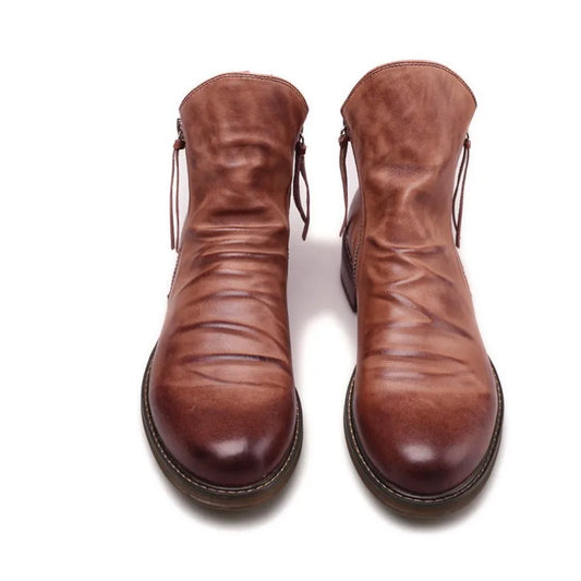 Botas Chelsea de cuero genuino para hombre elegante - Vestiria