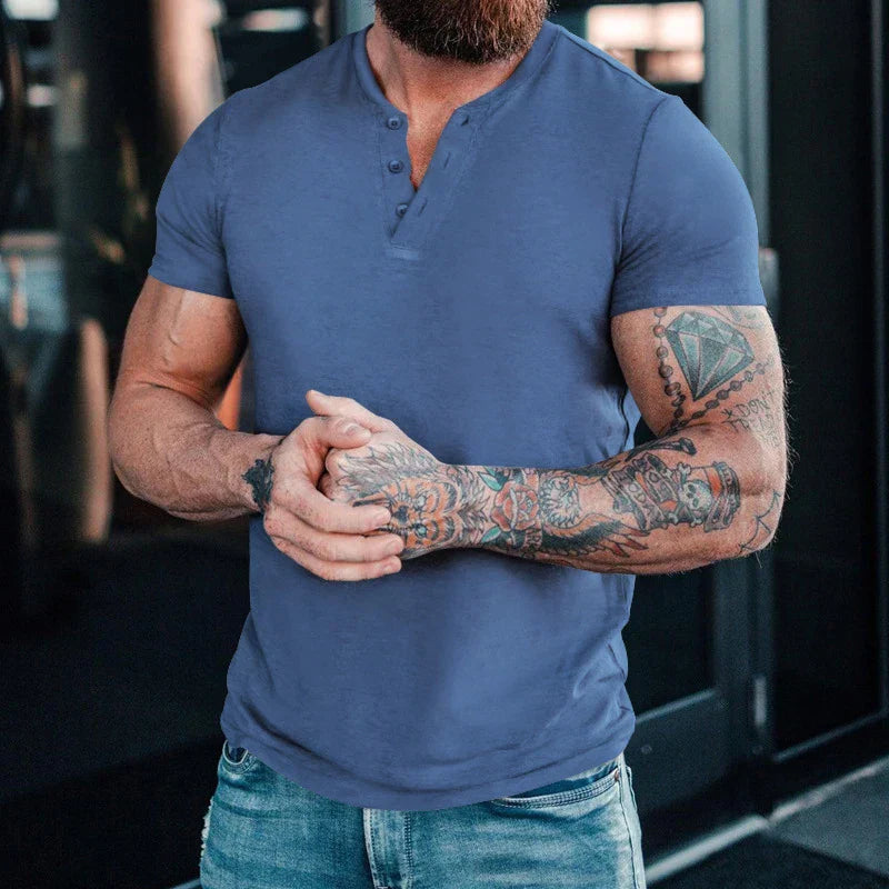 Camisa Hombre Cuello Alto Ajustada