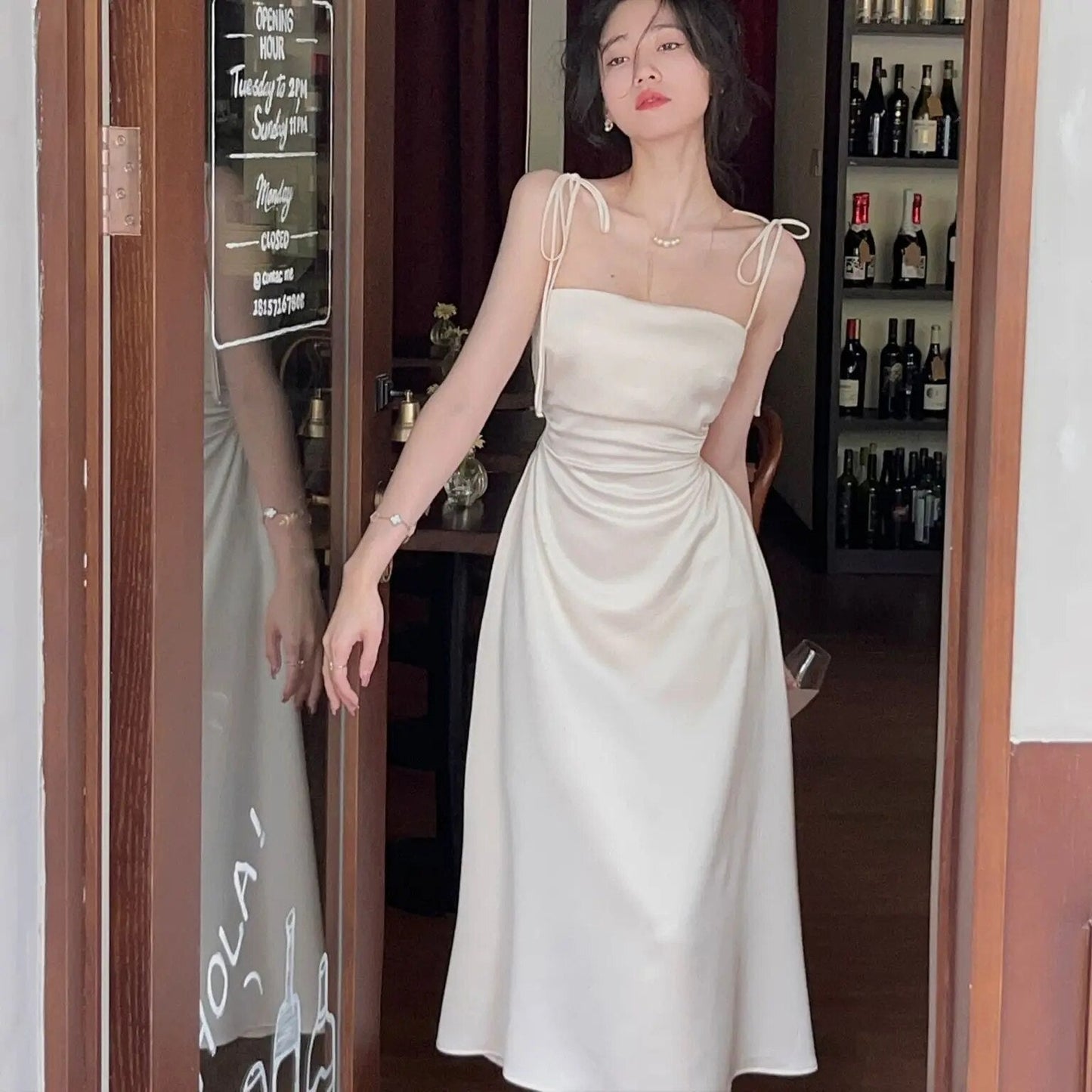 Vestidos de Noche Satén Elegantes Mujer
