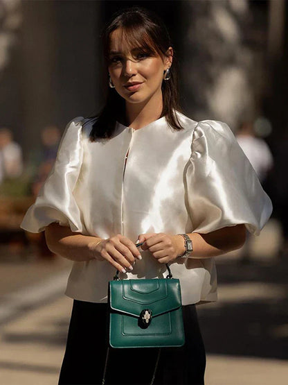 Camisa Mujer Mangas Cortas Florales Elegante