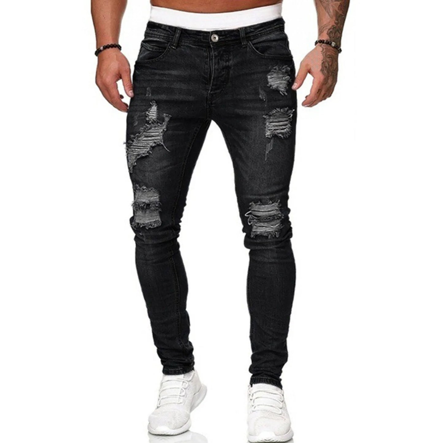 Pantalones Vaqueros Desgastados Moda Urbana