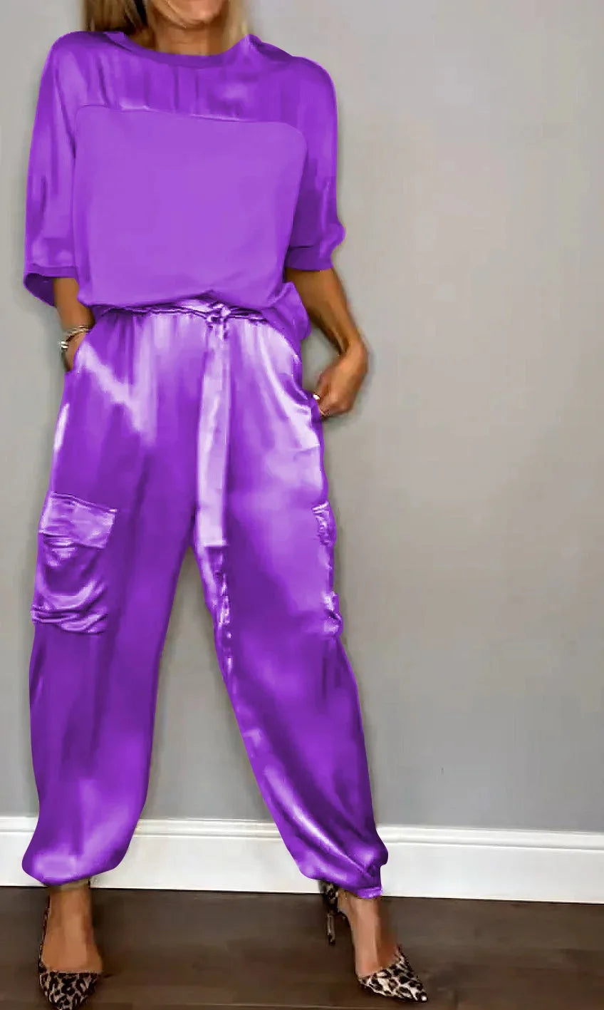 Pantalón cargo mujer con top holgado - Conjunto deportivo