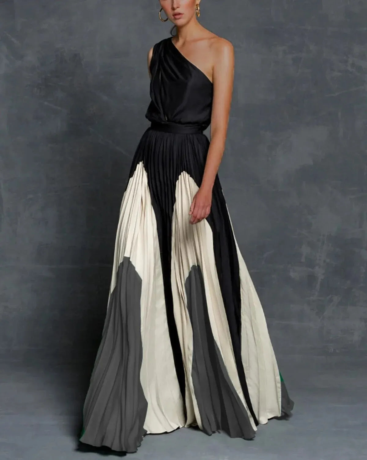 Vestido Maxi Elegante con Un Hombro