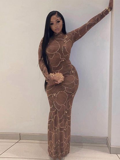 Vestido Noche Elegante con Mangas Largas