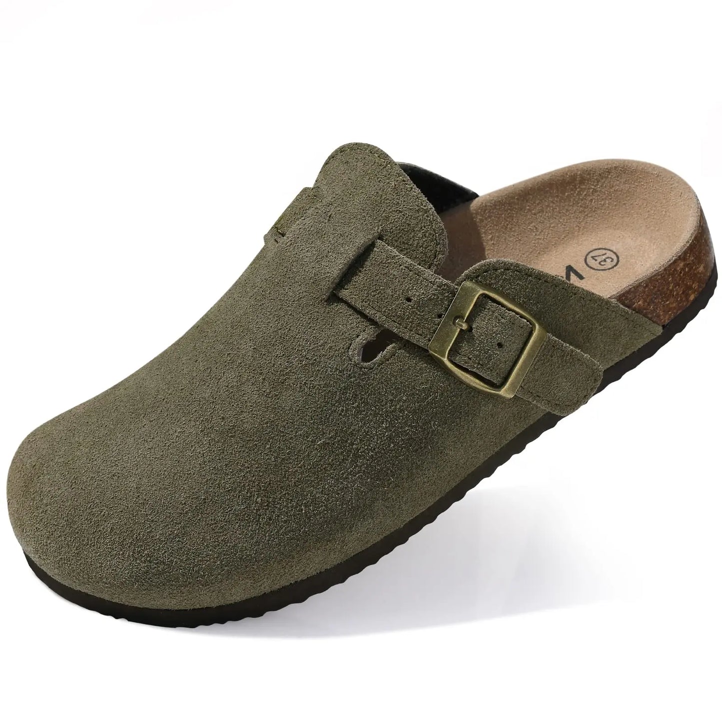 Zuecos de Cuero Natural Cómodos
