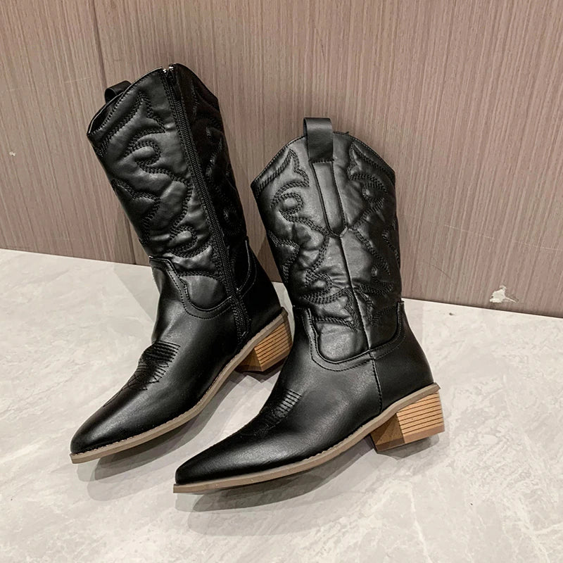 Botas Vaqueras Clásicas con Cremallera - Vestiria