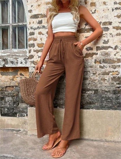 Pantalones Cómodos Cintura Alta Mujer