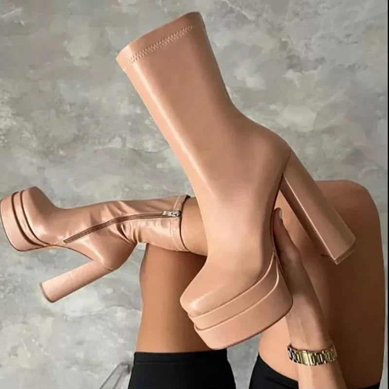Botas Mujer Piel Tacones Altos - Vestiria