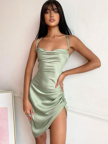 Vestido Cenido de Satén Elegante - Vestiria