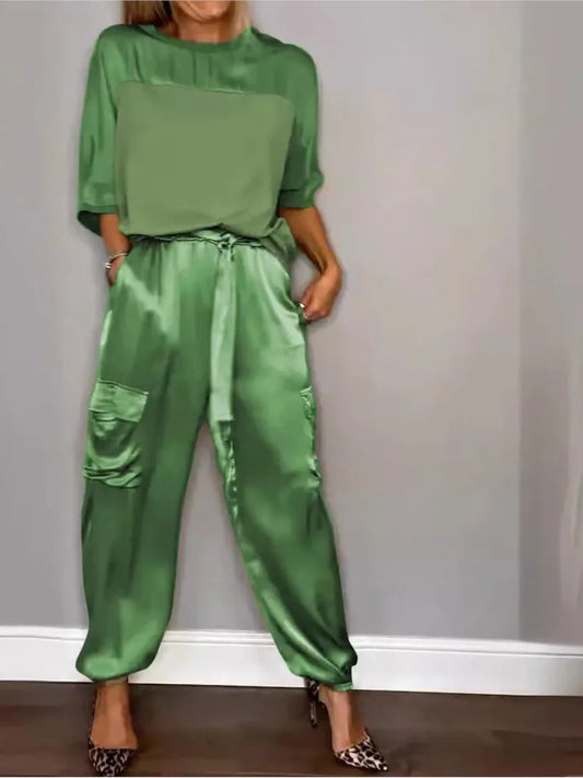 Pantalón cargo mujer con top holgado - Conjunto deportivo - Vestiria