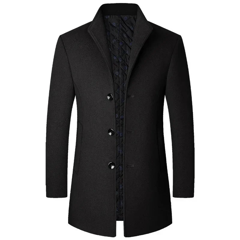 Abrigo Invierno Hombre Clásico Botones