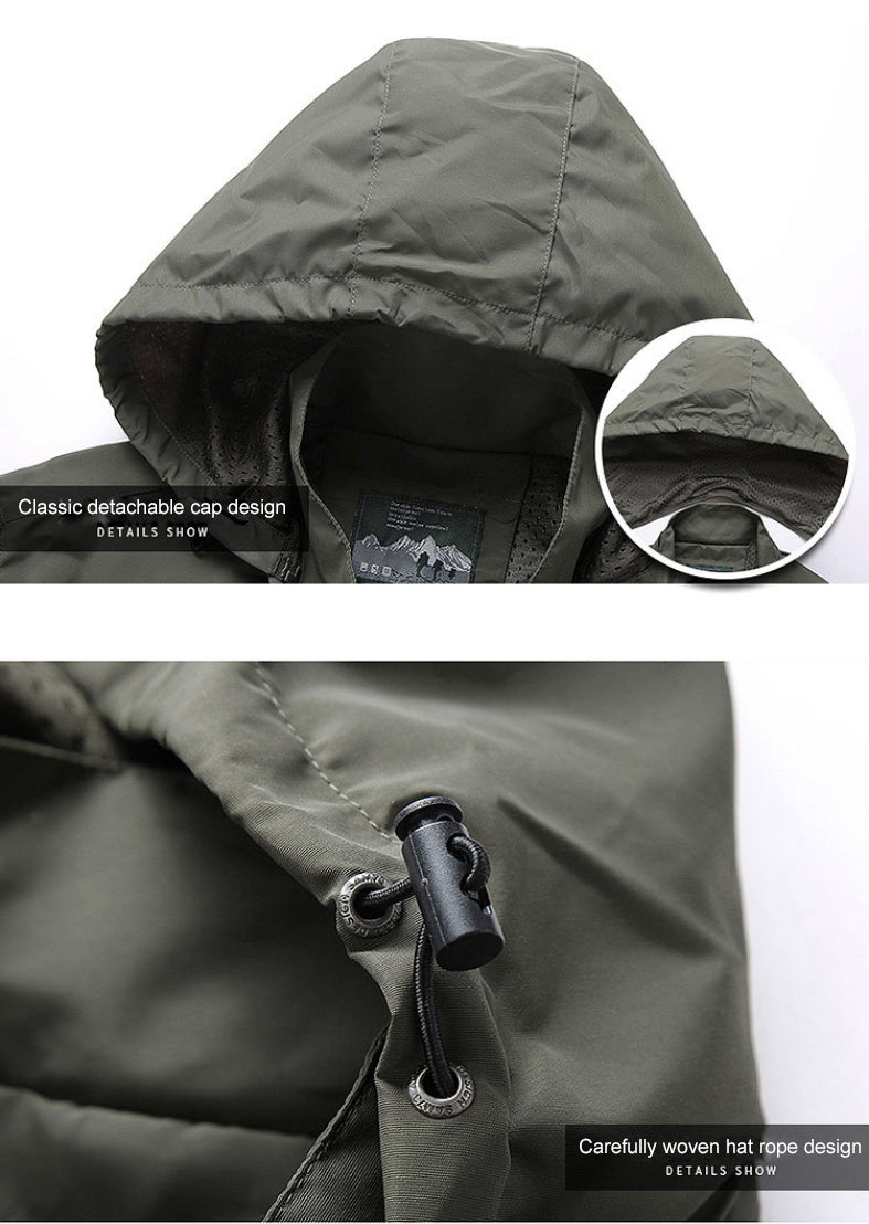 Chaqueta impermeable con capucha para hombre - Vestiria
