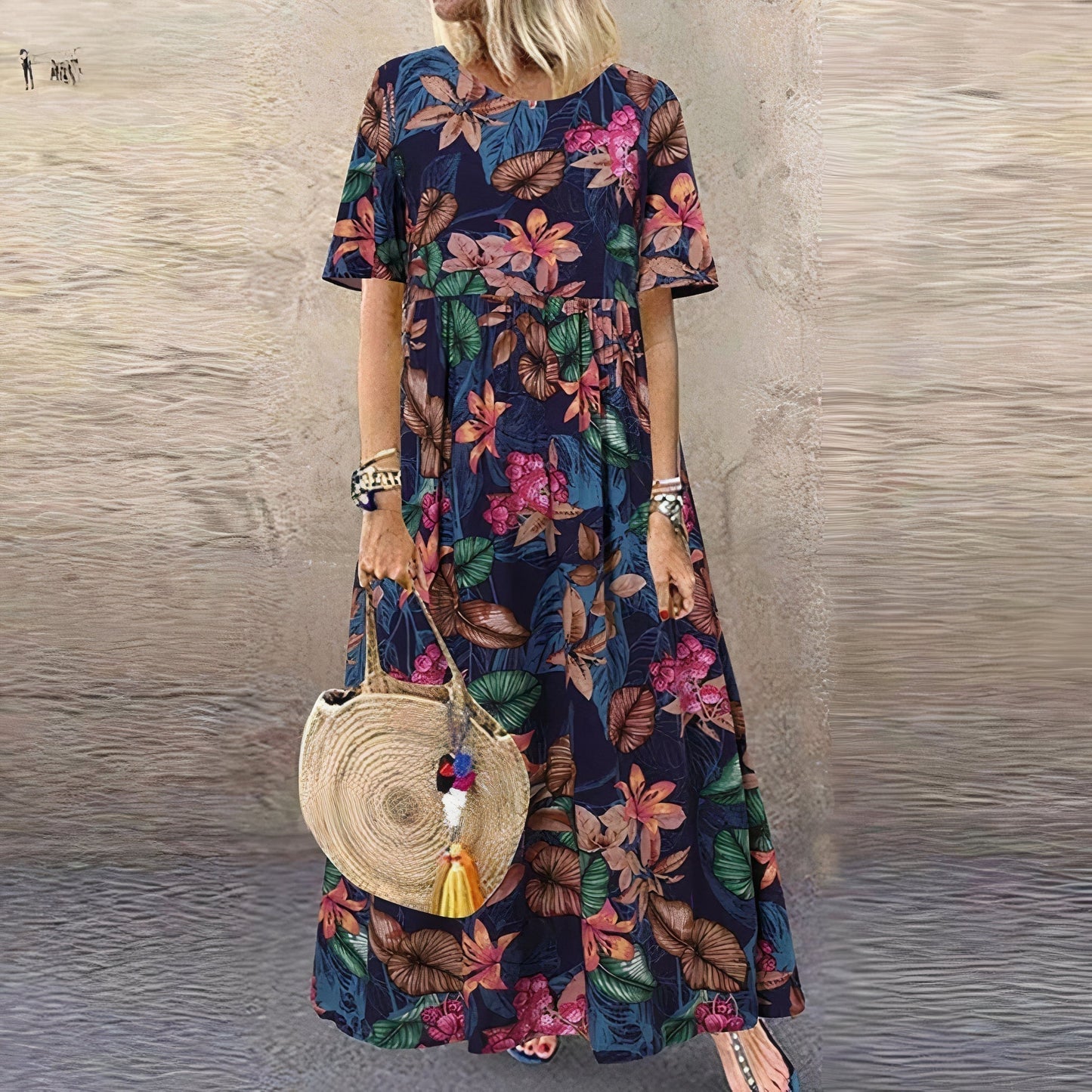 Vestido Floral Estampado Elegante Mujer - Vestiria