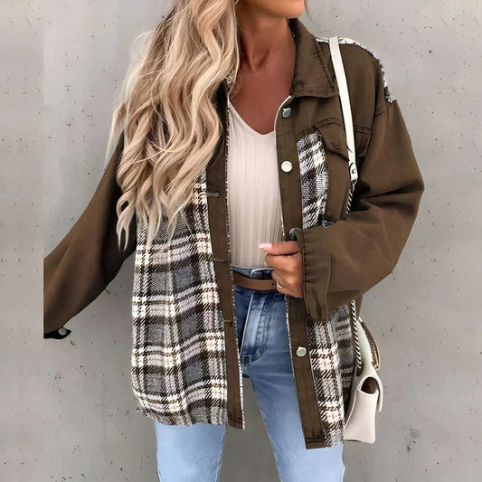 Chaqueta Cuadros Mujer Estilo Rústico - Vestiria