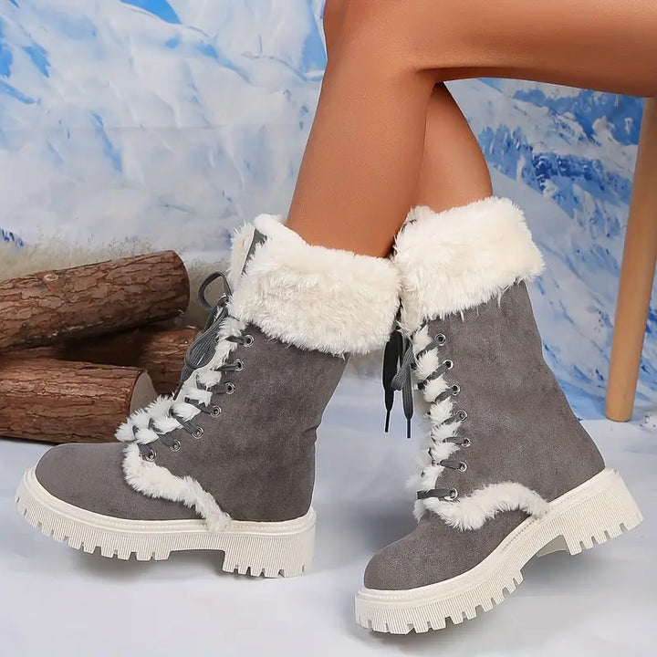 Botas de Nieve Cálidas con Pelo para Mujer