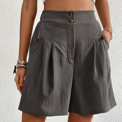 Pantalones Cortos Doble Botón Moda Mujer