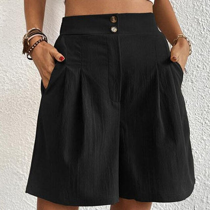 Pantalones Cortos Doble Botón Moda Mujer