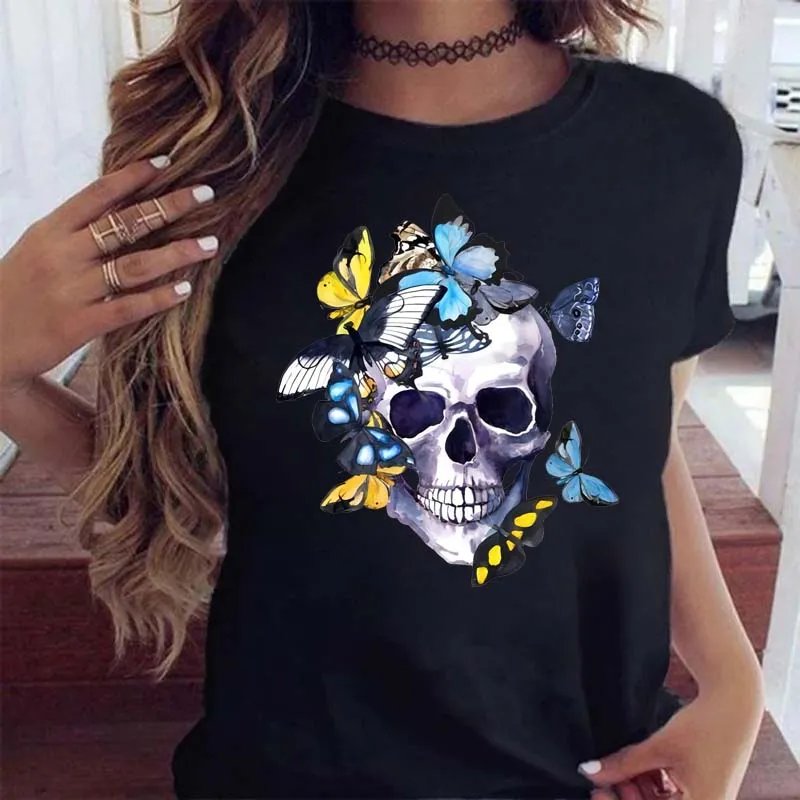 Camiseta Skull Estilo Rock
