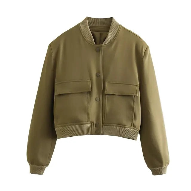 Chaqueta bomber Mujer Estilo Retro Clásico