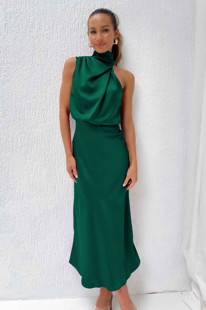 Vestido Mujer Midi Elegante Asimétrico