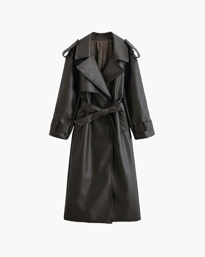 Abrigo Largo Invierno Mujer Cinturón Chic - Vestiria