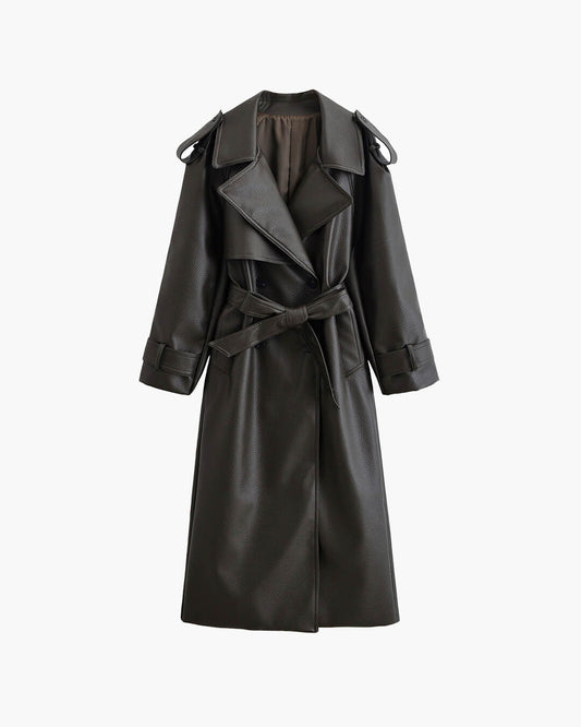 Abrigo Largo Invierno Mujer Cinturón Chic - Vestiria