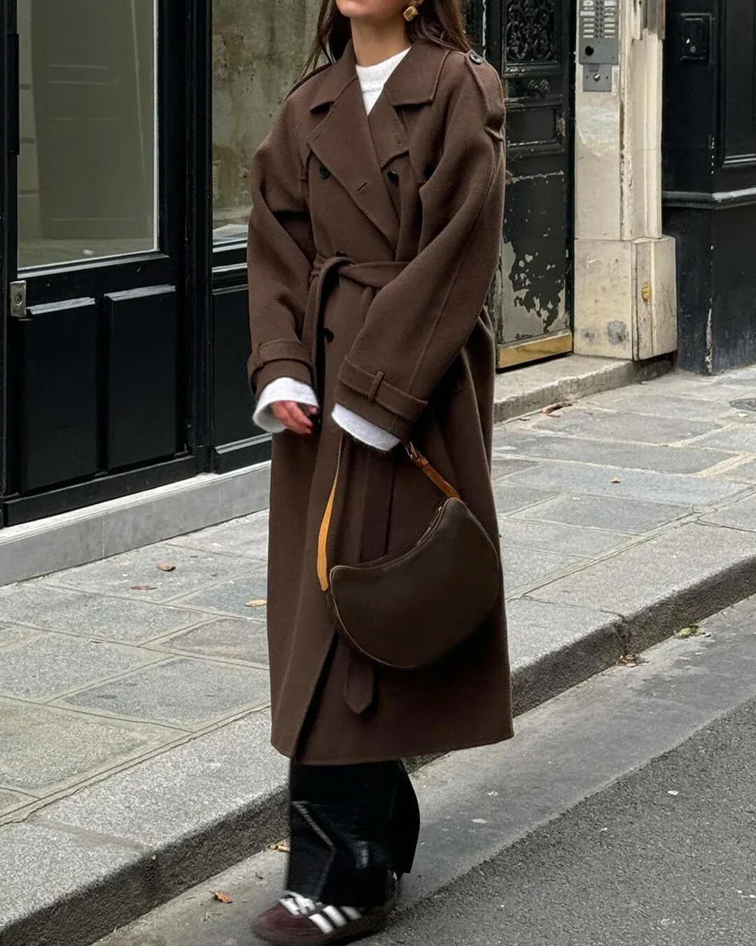 Abrigo Trench Mujer Lana Invierno Clásico - Vestiria