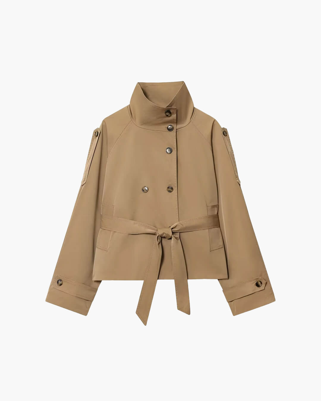Gabardina Mujer Invierno Corte Corto Abotonada