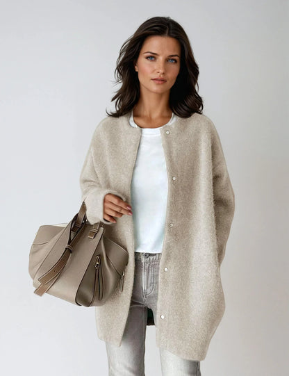 Chaquetilla de lana mujer cierre botones elegante