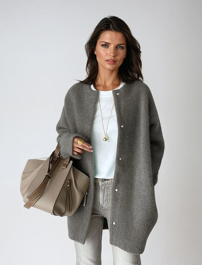 Chaquetilla de lana mujer cierre botones elegante