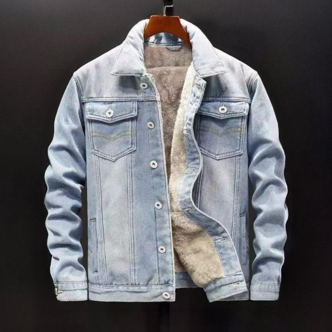 Chaqueta vaquera hombre abrigo cálido botones