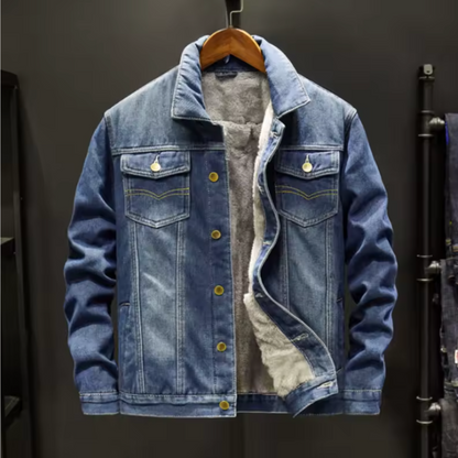 Chaqueta vaquera hombre abrigo cálido botones