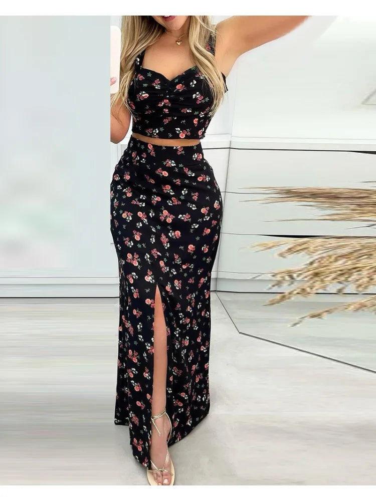 Vestido de verano floral conjunto - Vestiria