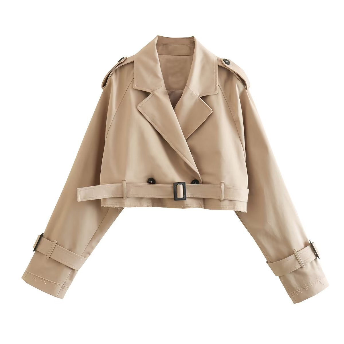Abrigo Trench Mujer Corto Estiloso Clásico