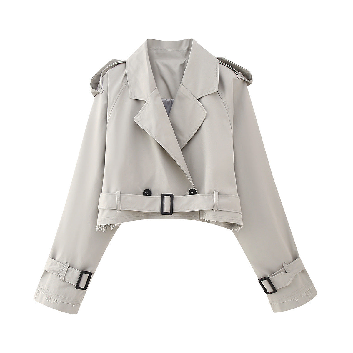 Abrigo Trench Mujer Corto Estiloso Clásico