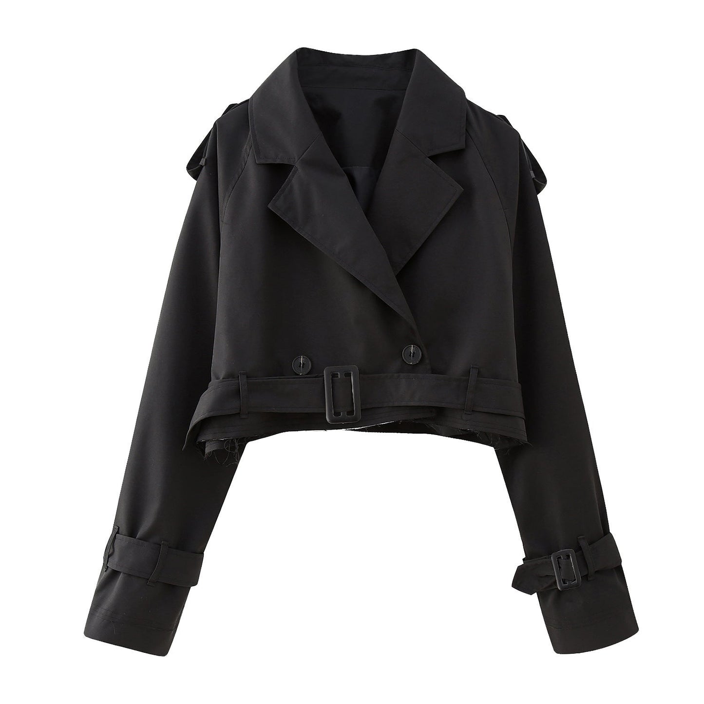 Abrigo Trench Mujer Corto Estiloso Clásico