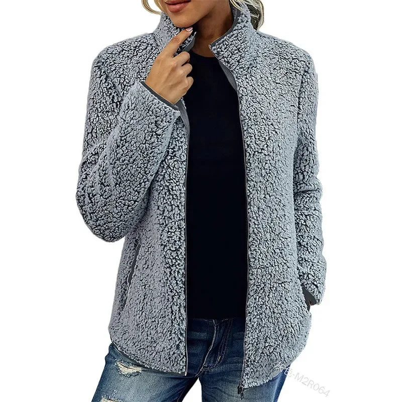 Chaquetón Mujer Cremallera Suave Moderno