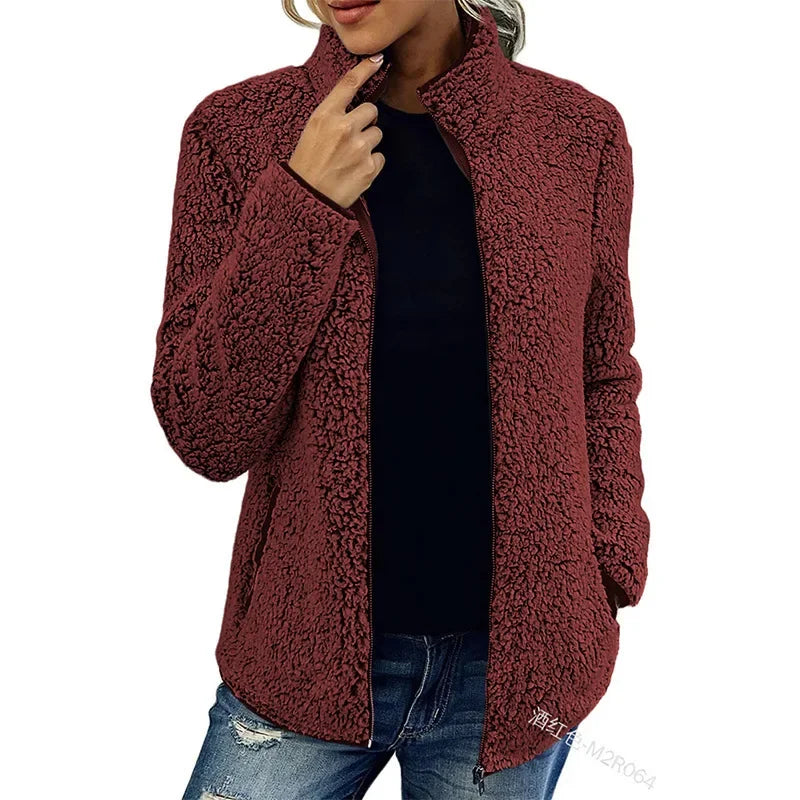 Chaquetón Mujer Cremallera Suave Moderno