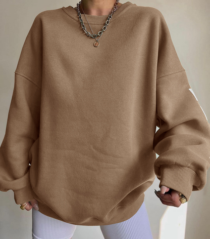 Sudadera cómoda con estampado de texto