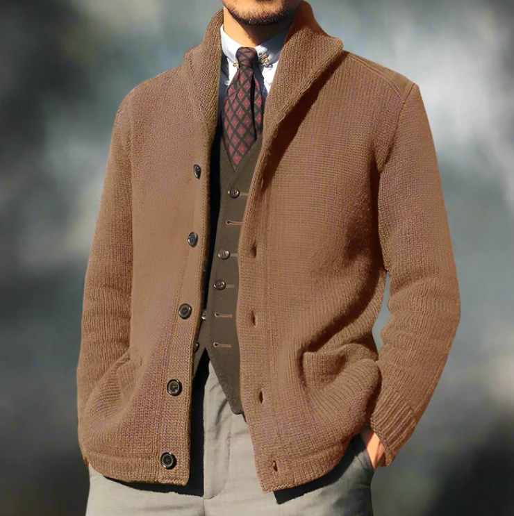 Chaqueta de punto cálido para hombre con cierre - Vestiria