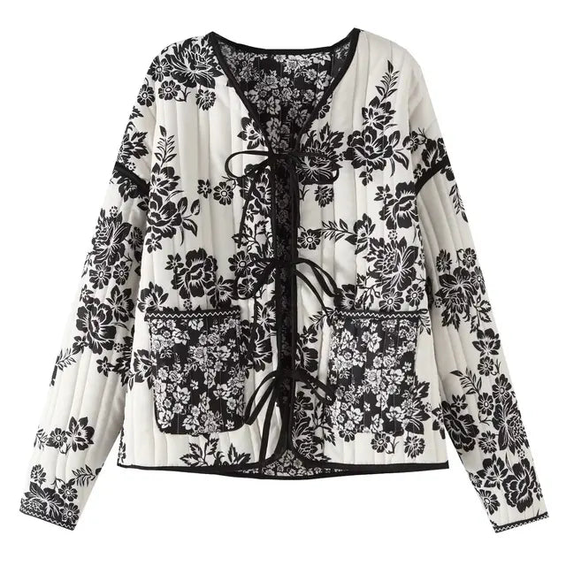 Chaqueta Mujer Floral Patchwork Retro