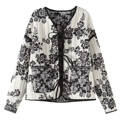 Chaqueta Mujer Floral Patchwork Retro
