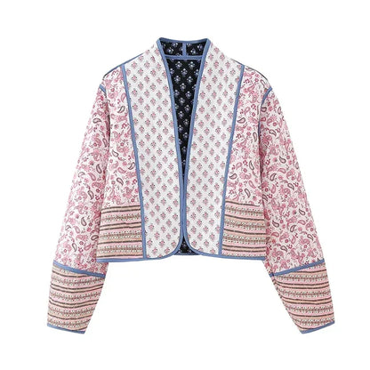 Chaqueta Mujer Floral Patchwork Retro