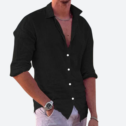 Camisa Hombre Manga Larga Relajada