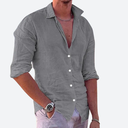 Camisa Hombre Manga Larga Relajada