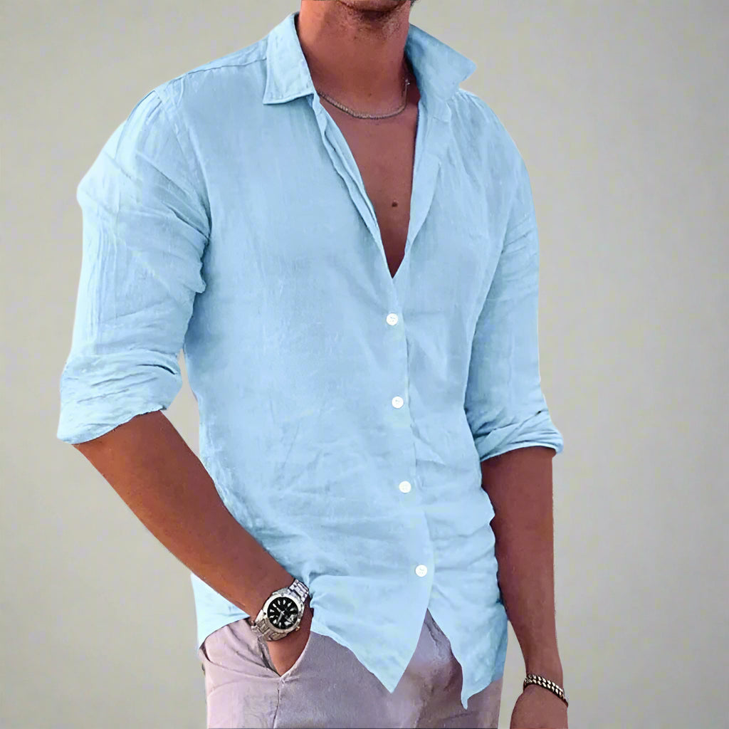 Camisa Hombre Manga Larga Relajada - Vestiria