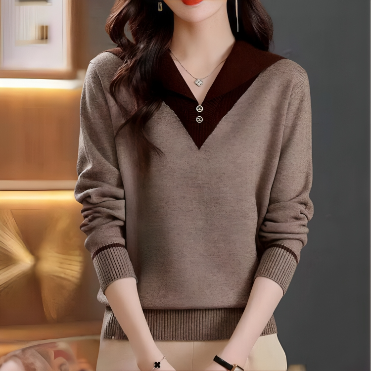 Jersey Cuello Pico Suave y Elegante